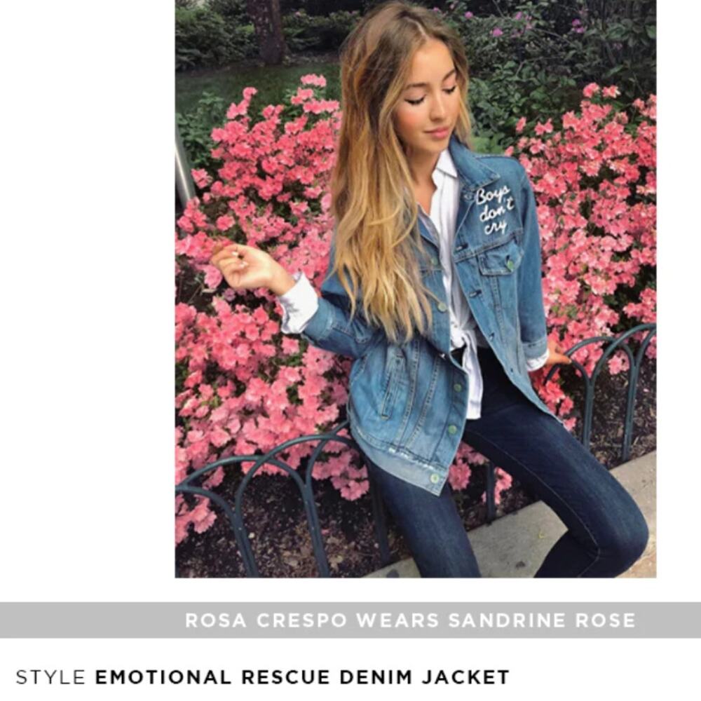 Sandrine Rose x Free People Boys Don't Cry Boyfriend Jean‎ Jacket Size Medium - Picture 1 of 6
